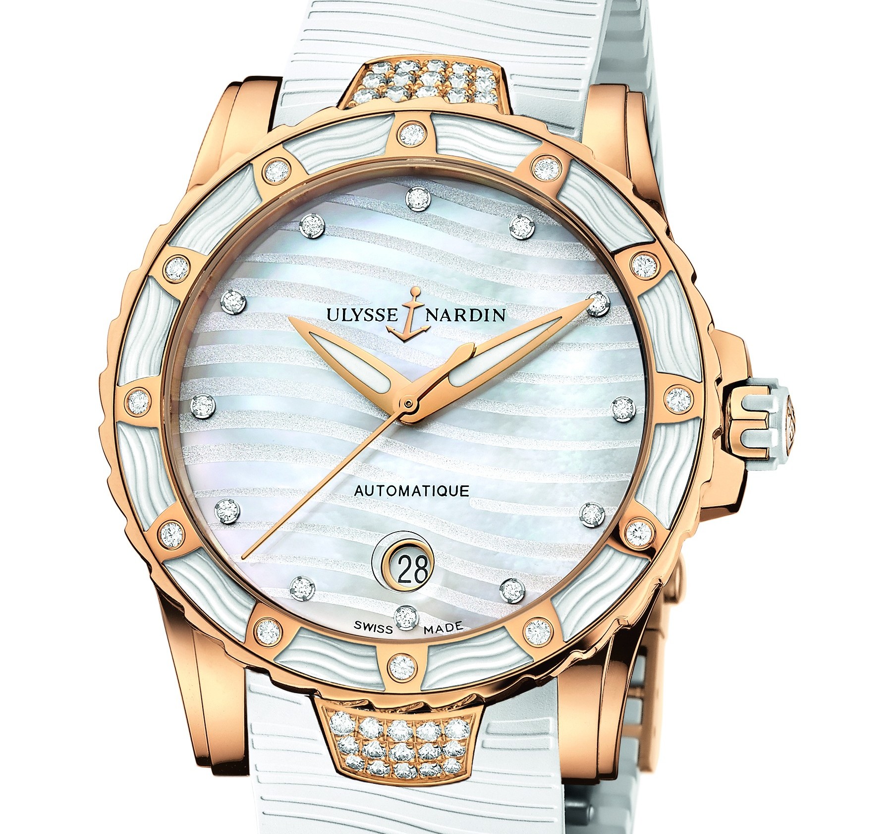 Mother-of-pearl dial. 18 ct rose gold.