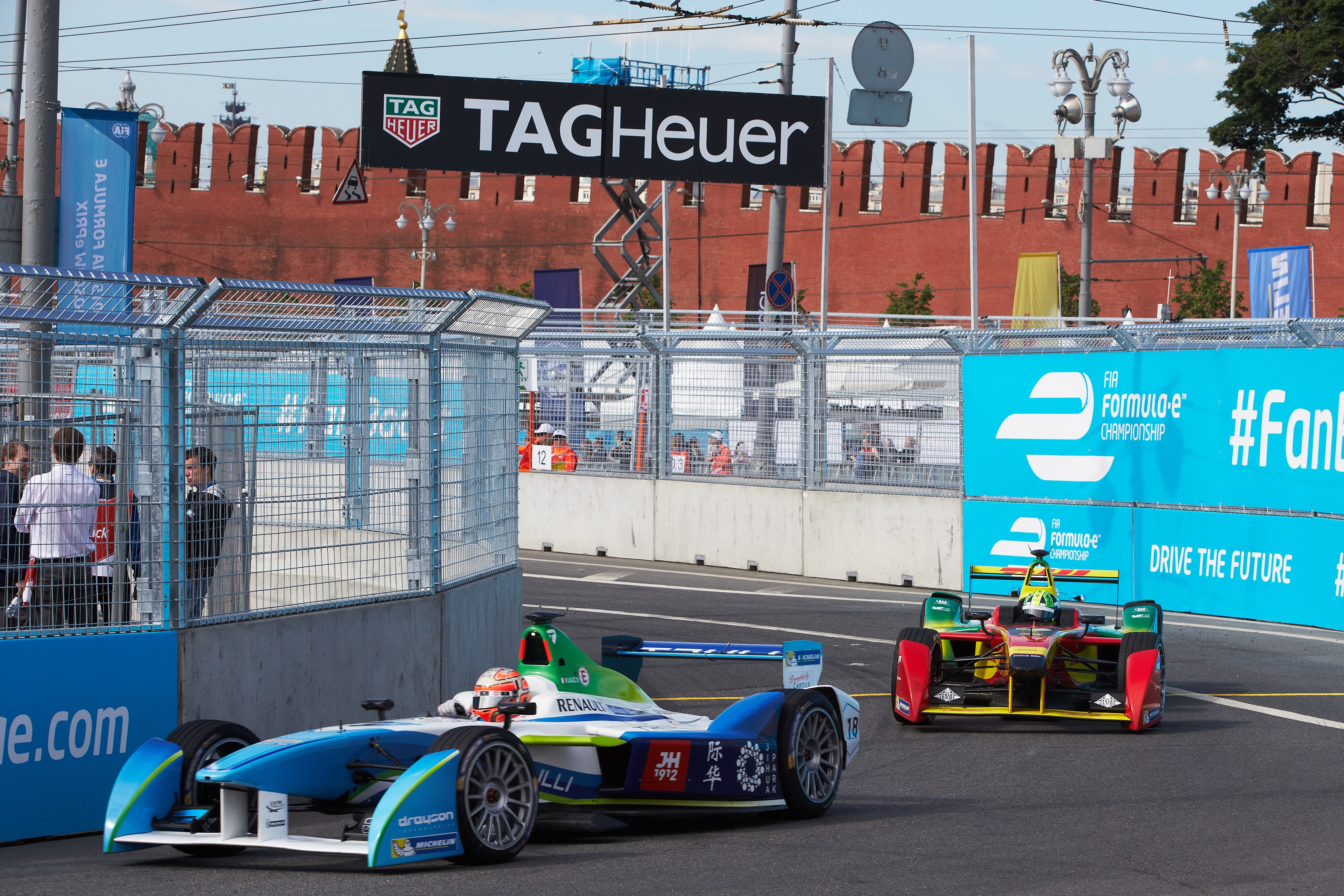 Brazilian driver Bruno Senna of the Mahindra Racing attends the 2015 FIA Formula E Moscow ePrix championship on June 6, 2015 in Moscow, Russia. (Photo by Oleg Nikishin)