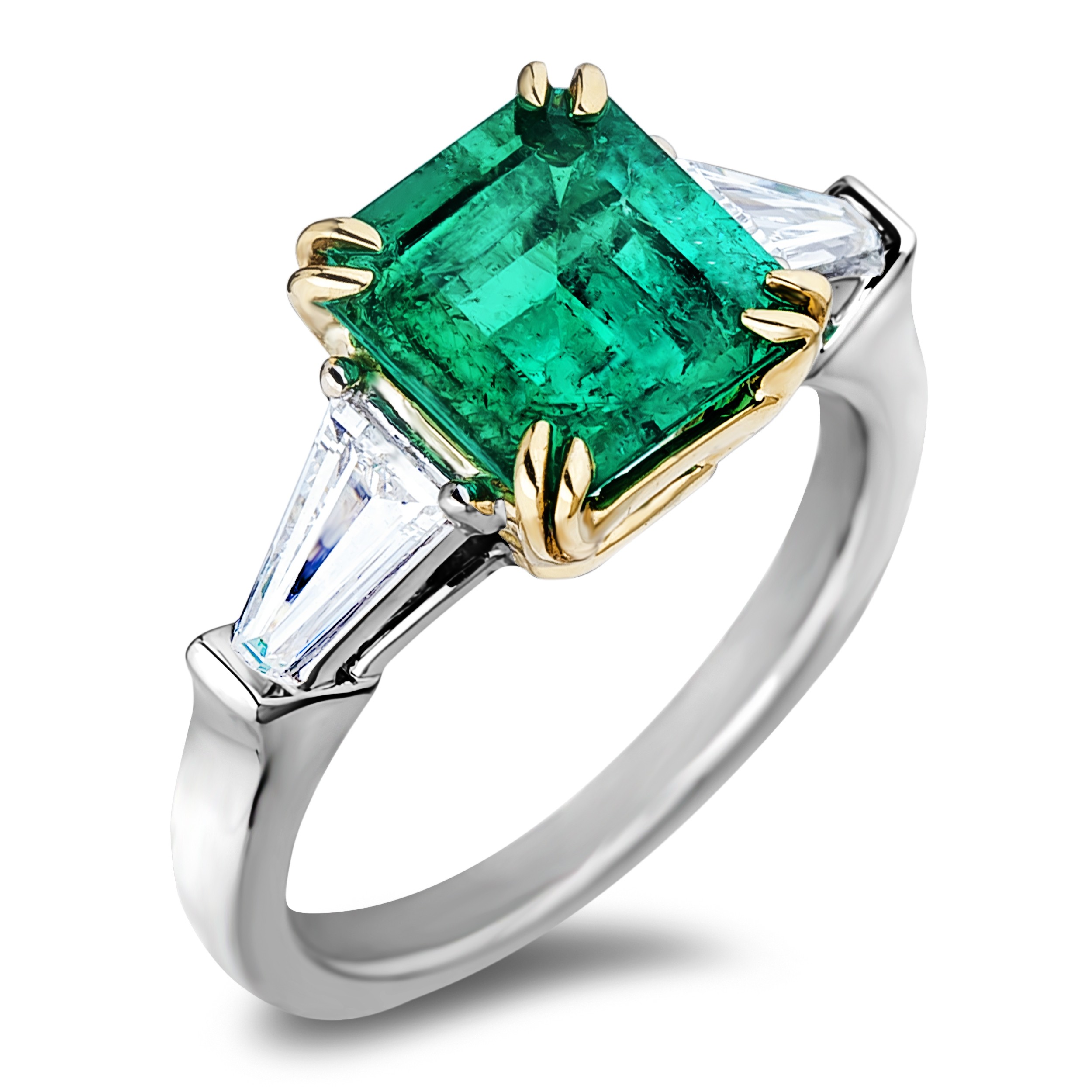 EMERALD AND DIAMOND TRILOGY RING - SGR1134 - Lugaro - Vancouver & Victoria