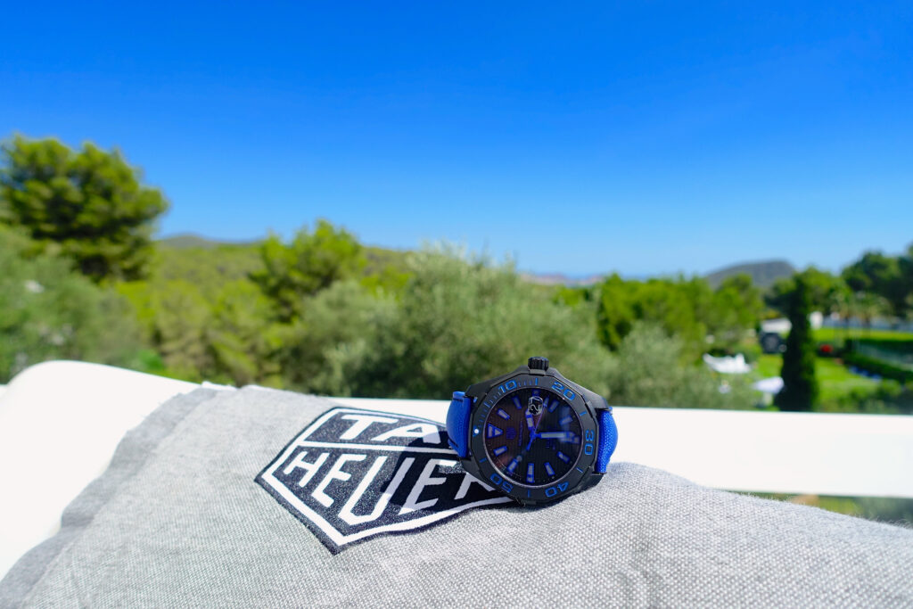 IBIZA: TAG HEUER UNVEILS THE AQUARACER BLACK TITANIUM NYLON STRAP