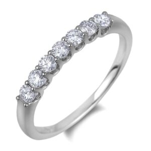 0.40 Carat TW Canadian Diamond Seven Stone Anniversary Ring in 14K White Gold