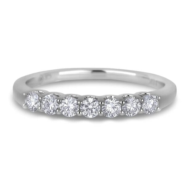 0.40 Carat TW Canadian Diamond Seven Stone Anniversary Ring in 14K White Gold - Image 3