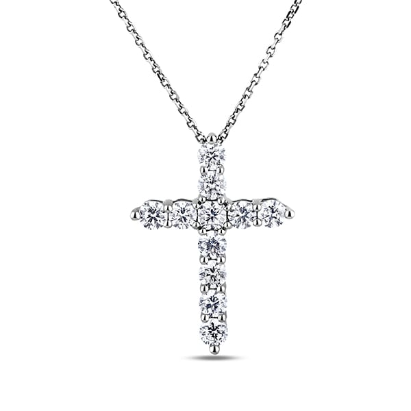 Forevermark Diamond Cross Pendant In 18k White Gold Lugaro - 1 Carat Diamond Cross Pendant Forevermark Diamond Cross Pendant In 18k White Gold Lugaro - 1 Carat Diamond Cross Pendant