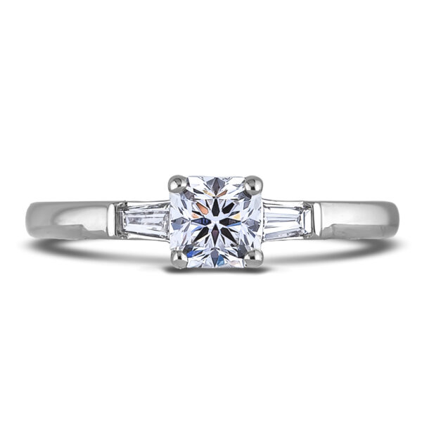 0.59 Carat GIA Certified Diamond Trilogy Engagement Ring