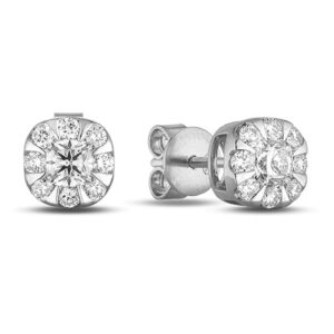 0.41 Carat TW Forevermark Diamond Halo Stud Earrings in 18K White Gold