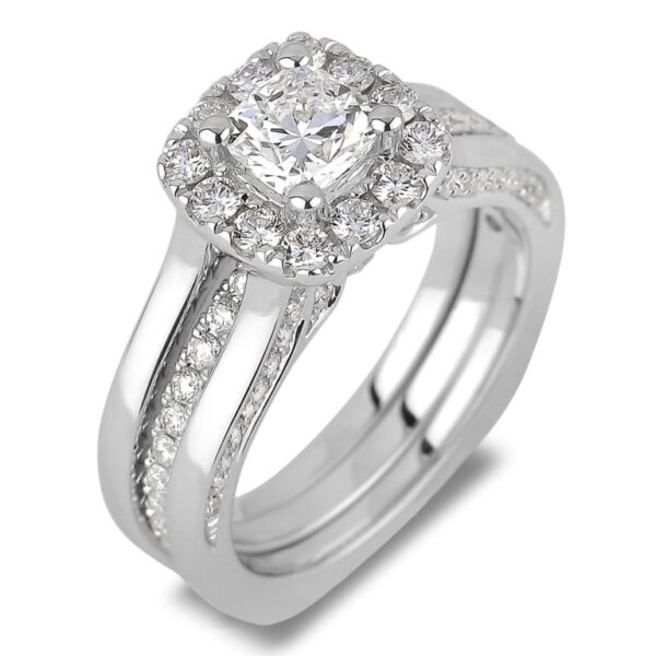 0.33 Carat TW Diamond Pavé Matching Wedding Band Ring in 18K White Gold - Image 4