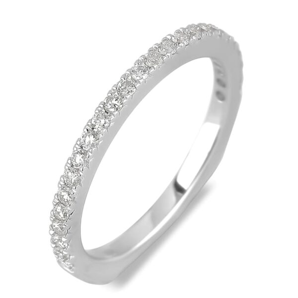 0.33 Carat TW Diamond Pavé Matching Wedding Band Ring in 18K White Gold - Image 2