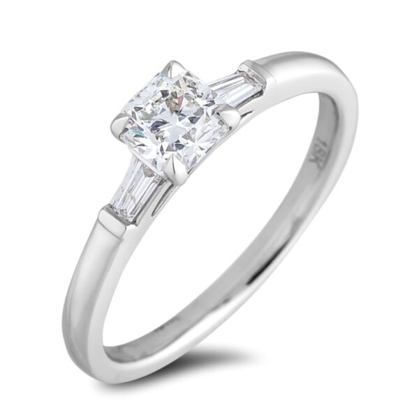 0.59 Carat GIA Certified Diamond Trilogy Engagement Ring - Image 2