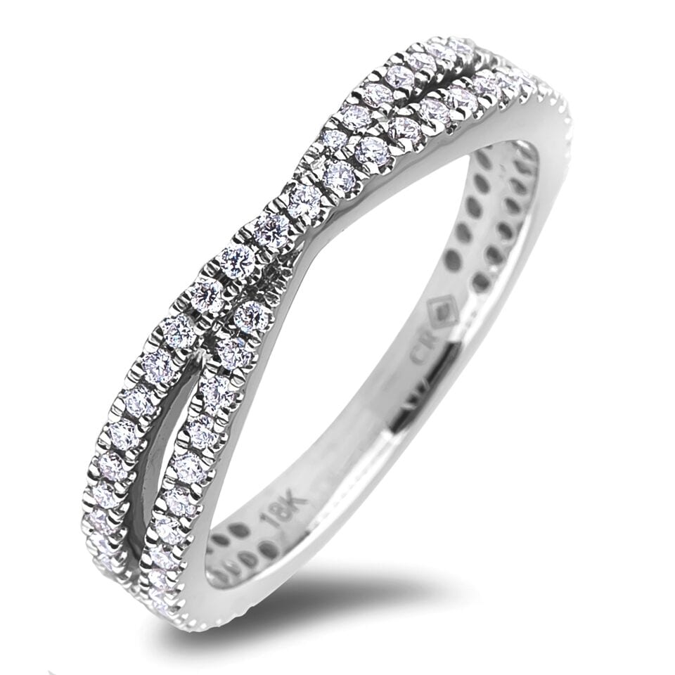round double band engagement ring