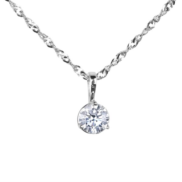 0.64 Carat Canadian Diamond Solitaire Pendant in 18K White Gold