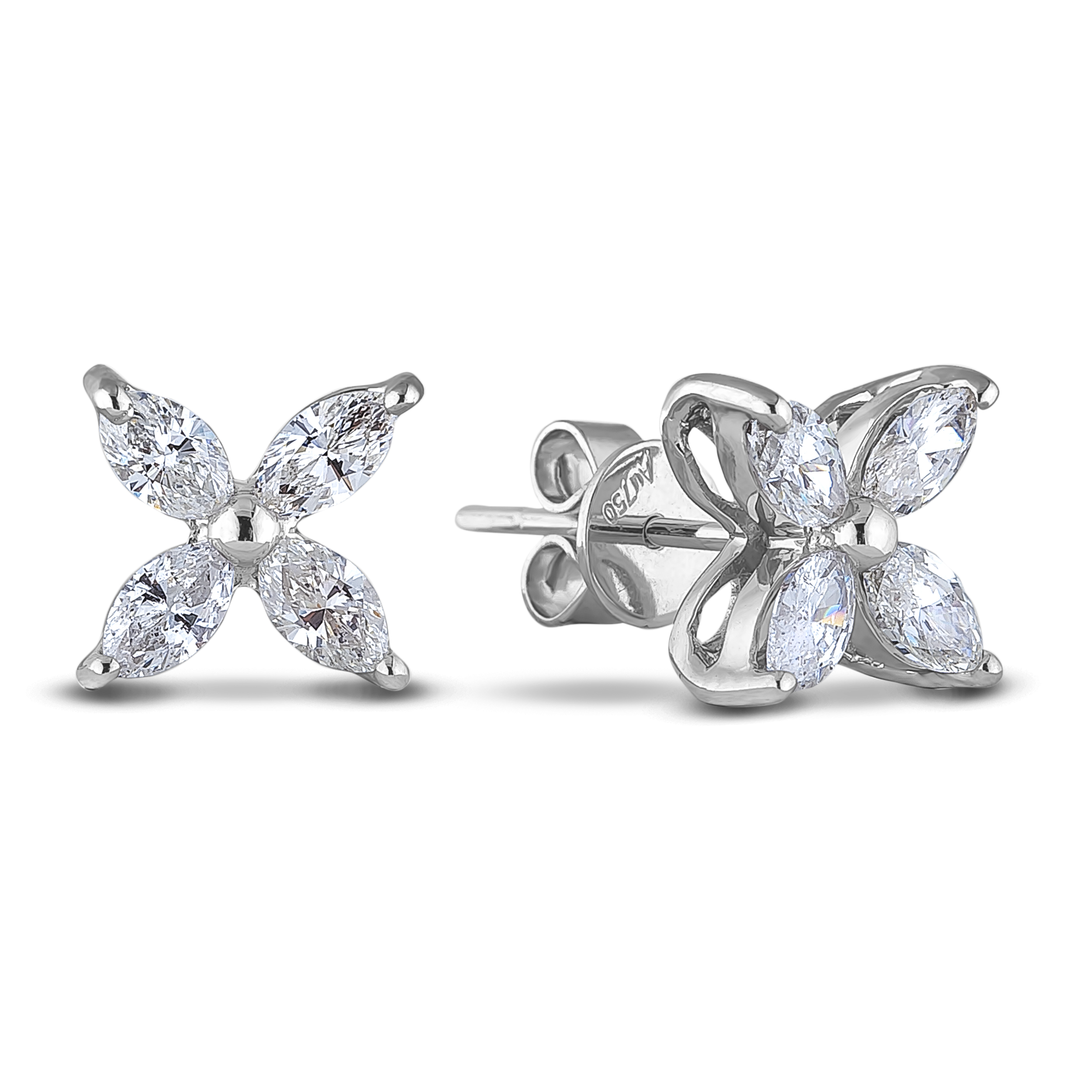 marquise diamond stud earrings