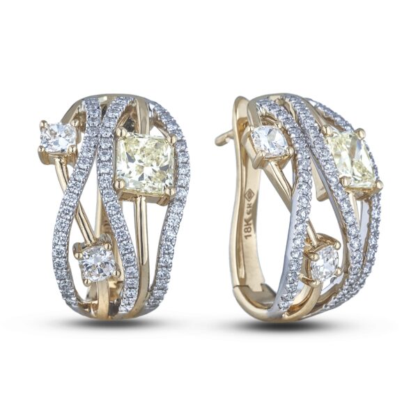 GIA Fancy Yellow Diamond Hoop Earrings in 18K Gold
