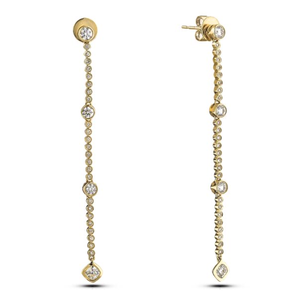 0.37 Carat TW Forevermark Tribute Collection Diamond Dangle Drop Earrings in 18K Yellow Gold