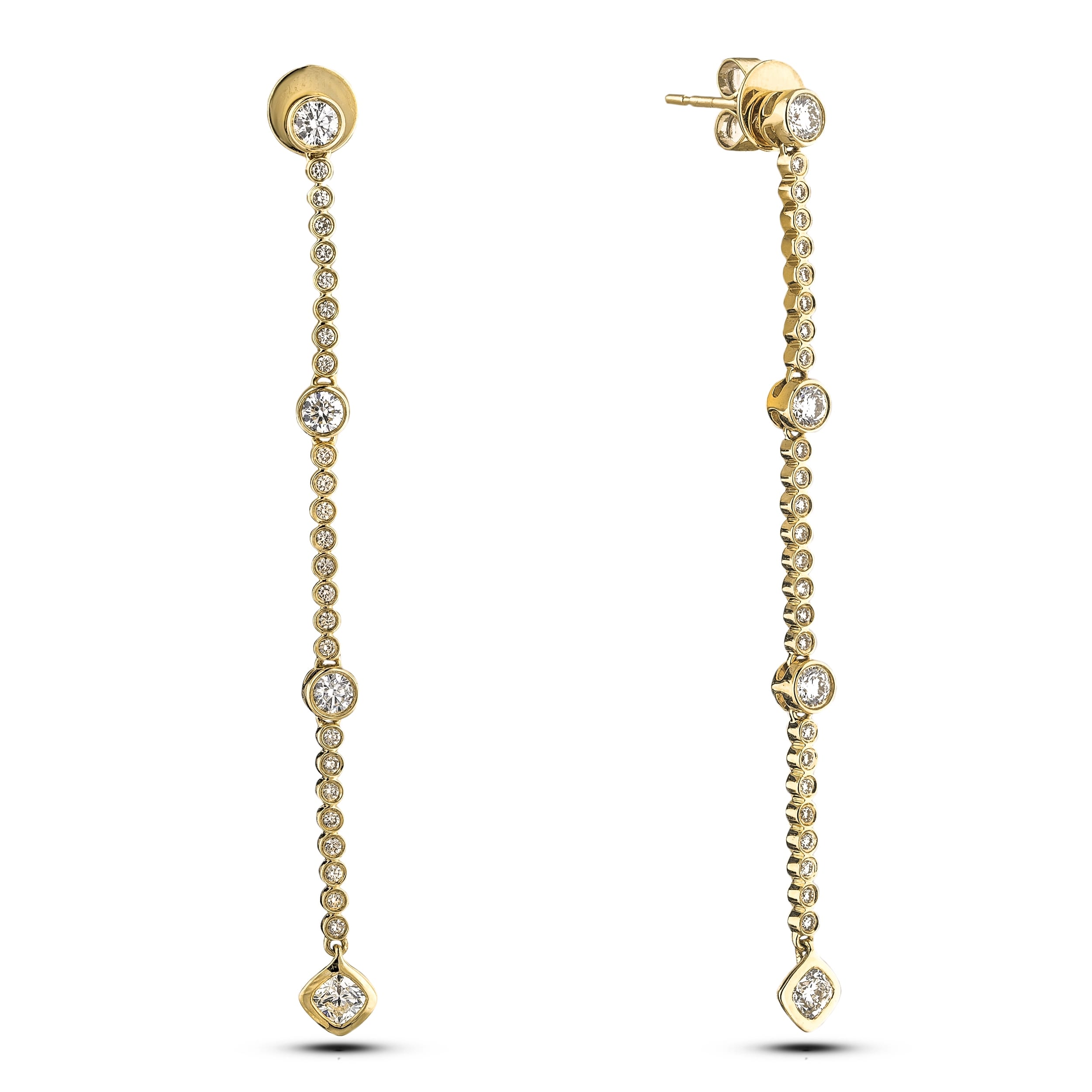 Gold and diamond dangle earrings 2025