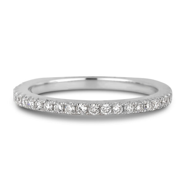 0.33 Carat TW Diamond Pavé Matching Wedding Band Ring in 18K White Gold