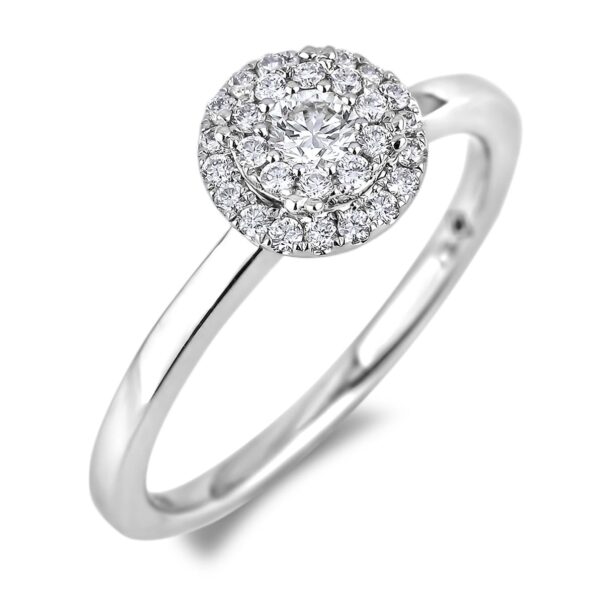 De Beers Forevermark Diamond Cluster Engagement Ring in 18K White Gold - Image 2