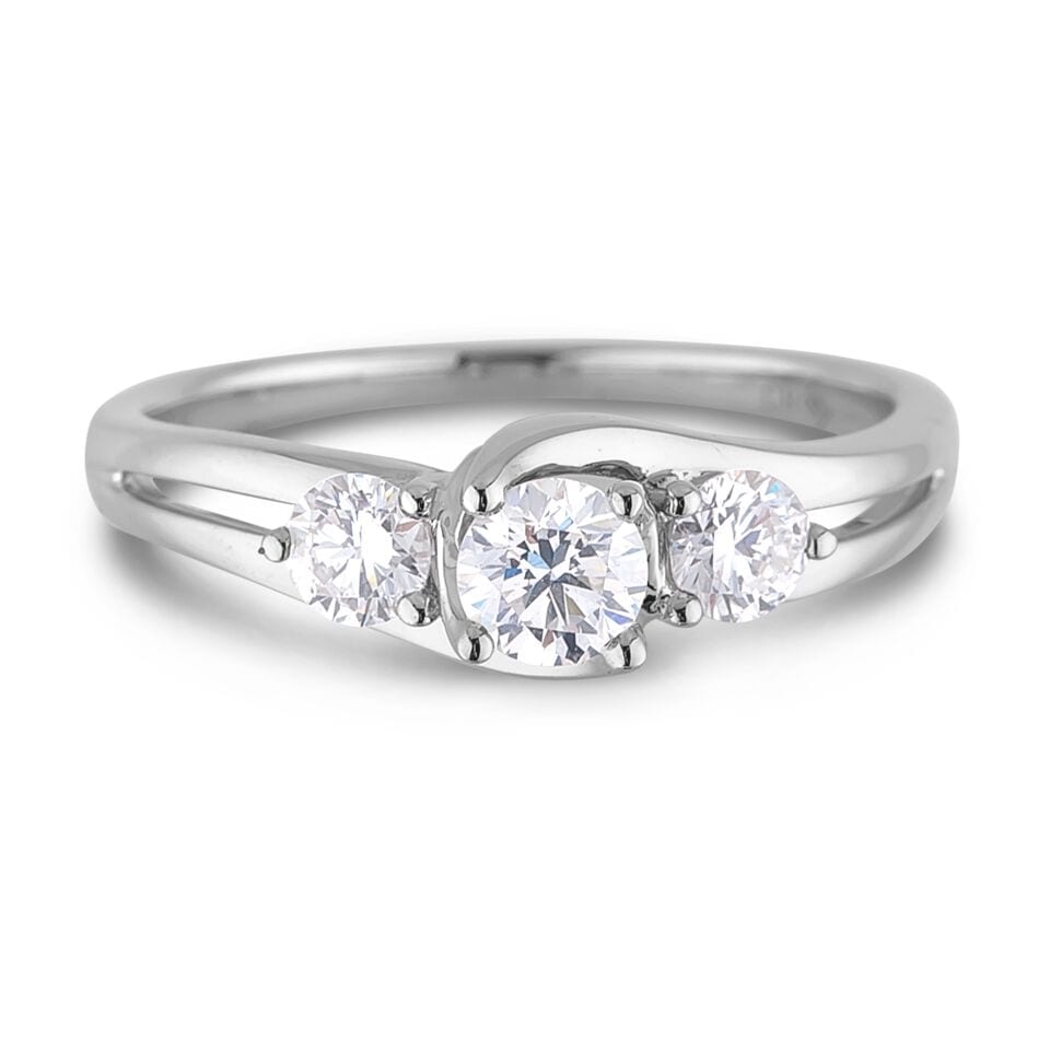 Canadian Diamond Three Stone Engagement Ring Lugaro