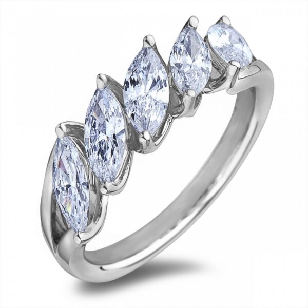 1.24 Carat TW Canadian Diamond Anniversary Ring in 14K White Gold - Image 2