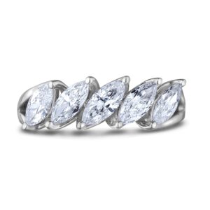 0.50 Carat TW Marquise Cut Diamond Anniversary Ring in White Gold