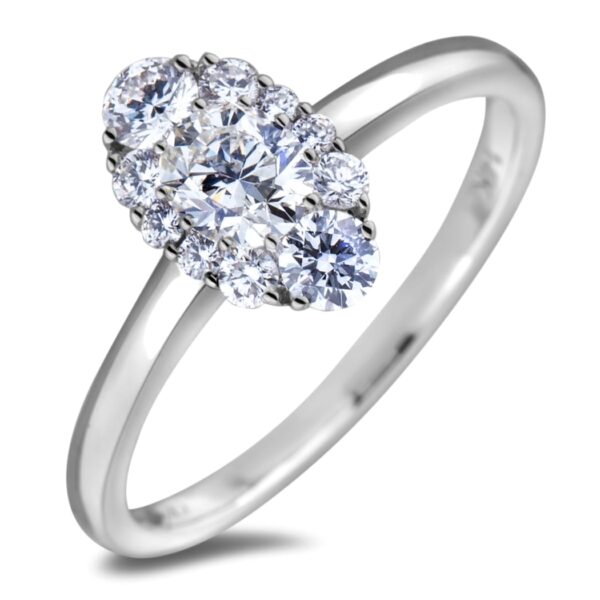 0.37 Carat Canadian Diamond Oval Engagement Ring in 14K White Gold - Image 2
