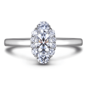 0.37 CT. Canadian Diamond Oval Engagement Ring in 14K White Gold