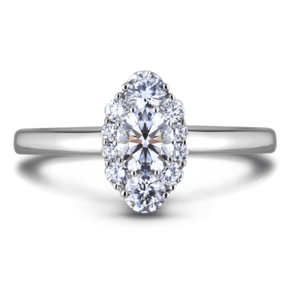 0.37 CT. Canadian Diamond Oval Engagement Ring in 14K White Gold