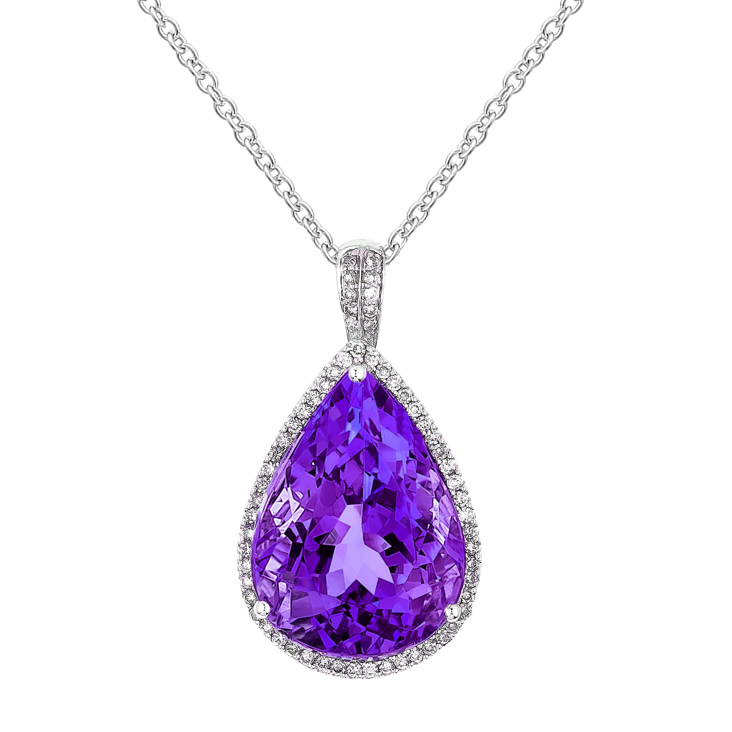 amethyst diamond necklace