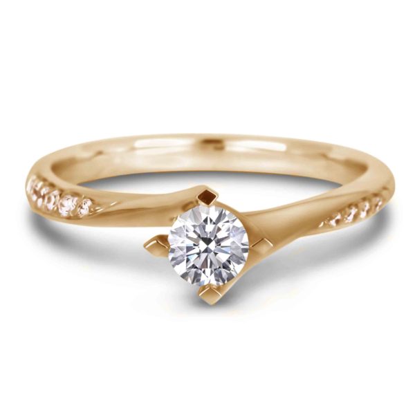 Canadian Diamond Engagement Ring in Yellow Gold Lugaro