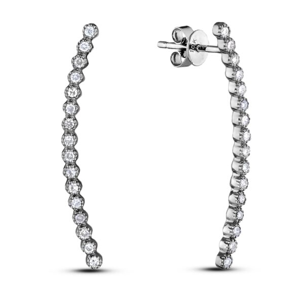 0.28 CTW Canadian Diamond Curve Line Drop Earrings