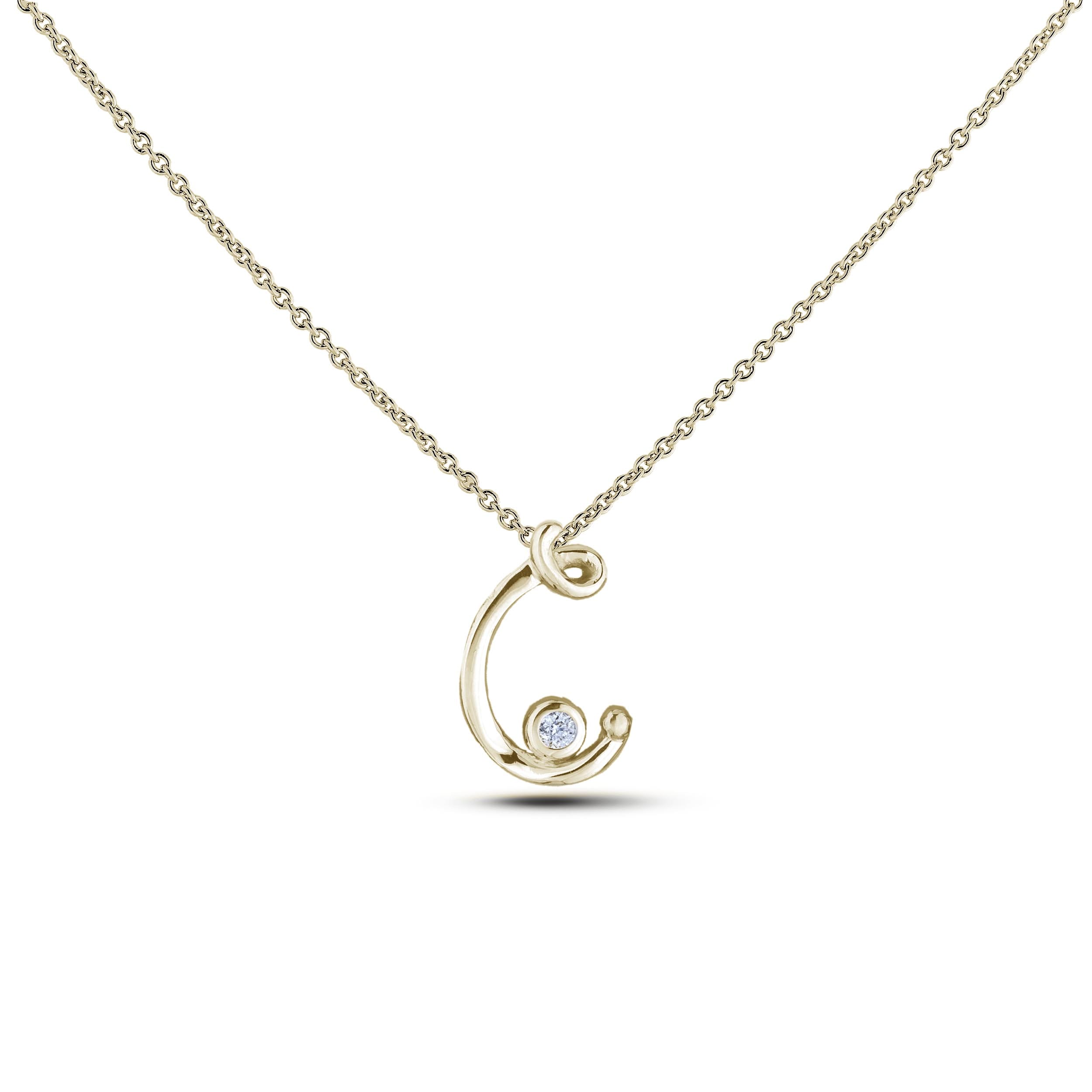 necklace with a letter c