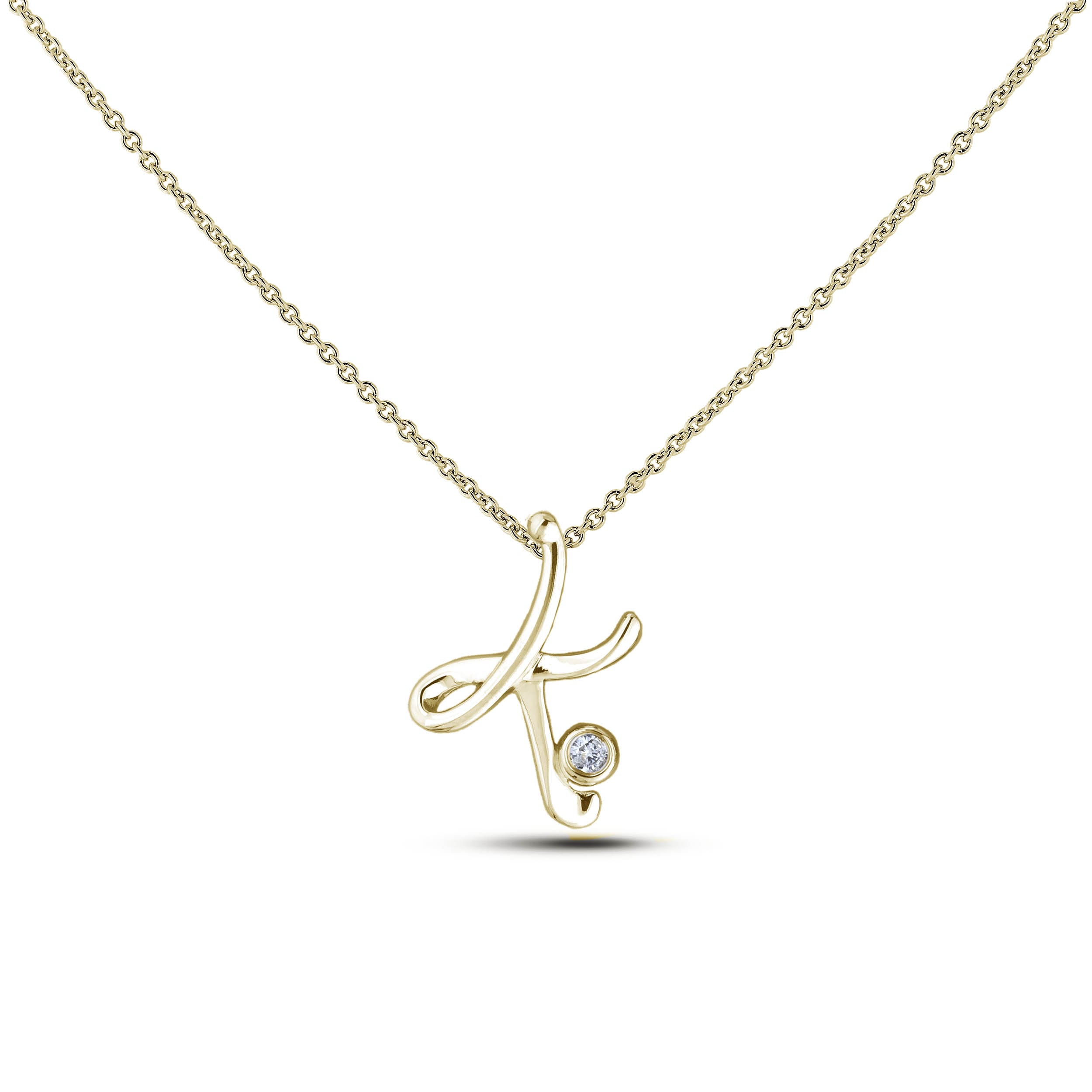 letter k diamond pendant