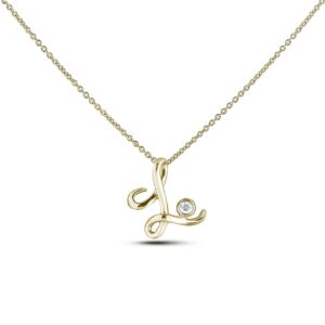 Letter L diamond pendant