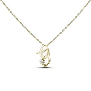 Letter Y diamond pendant in yellow gold