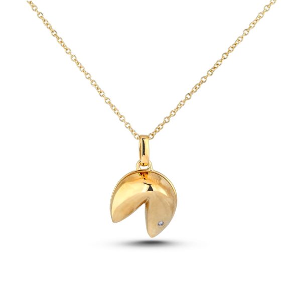 Diamond Fortune Cookie Necklace