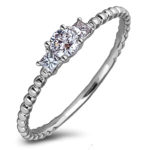 0.18 Carat Canadian Diamond Stackable Trilogy Engagement Ring in White Gold