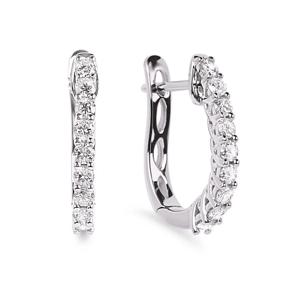 0.40 Carat TW Canadian Diamond Hoop Earrings in White Gold