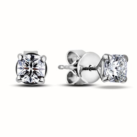 0 74 Ctw Canadian Cushion Cut Diamond Stud Earrings In 14k Lugaro