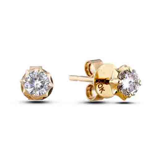 0 30 Ctw Canadian Diamond Stud Earrings In Yellow Gold Lugaro