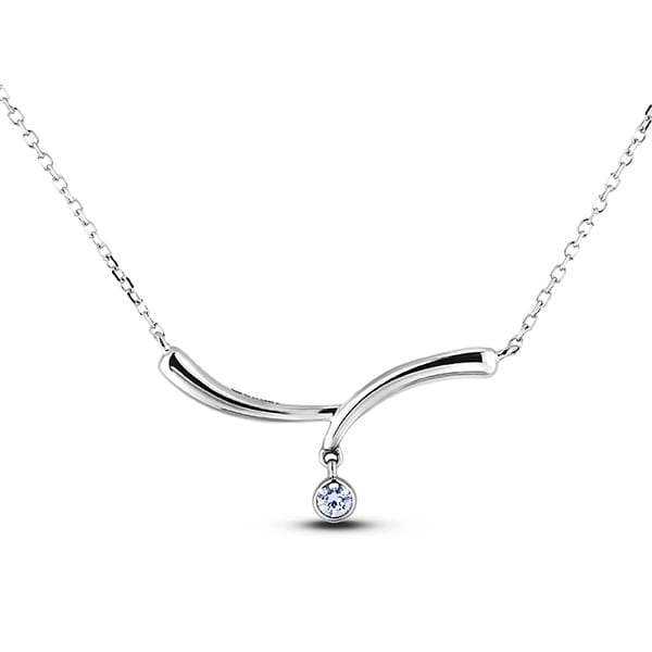 Canadian Diamond Sterling Silver Wave Necklace