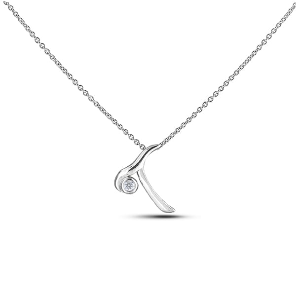 Canadian Diamond Sterling Silver Letter T Necklace