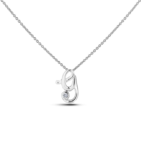 Canadian Diamond Sterling Silver Letter Y Necklace