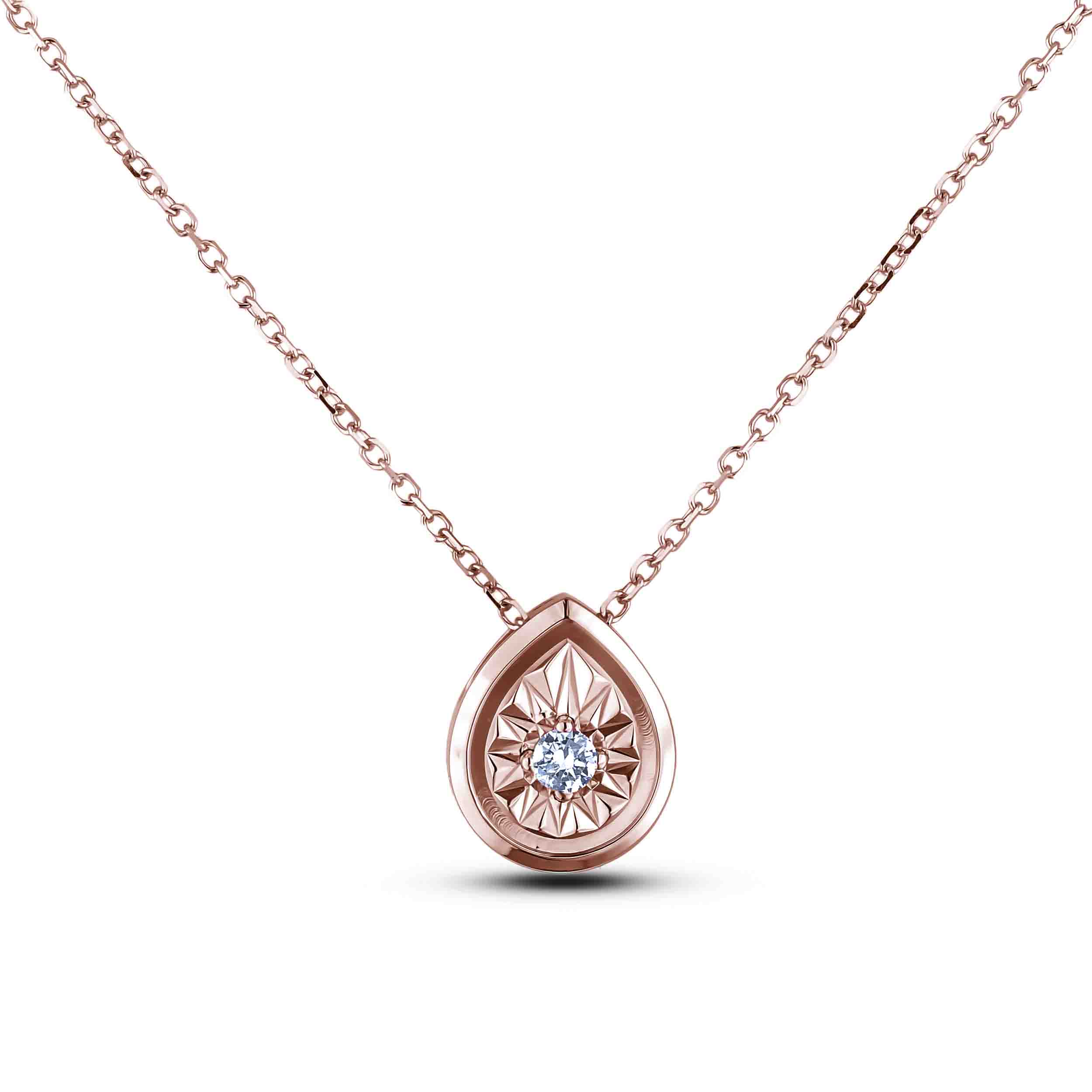 Pear Shape Miracle Setting Diamond Pendant