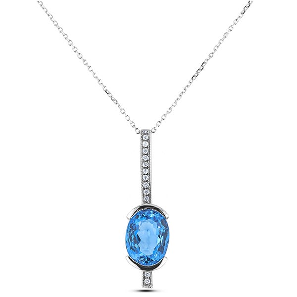 diamond necklace blue