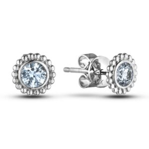 0.41 Carat TW Bezel Set Canadian Diamond Stud Earrings in White Gold