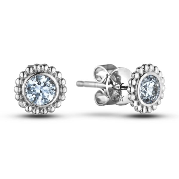 0.41 Carat TW Bezel Set Canadian Diamond Stud Earrings in White Gold