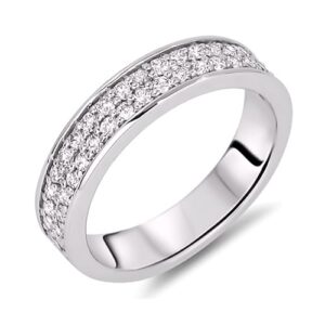 0.58 Carat TW Canadian Diamond Double Row Anniversary Ring in White Gold