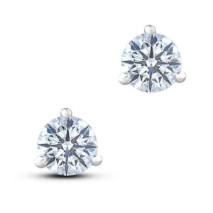 1.20 Carat TW GIA Certified Diamond Stud Earrings in 14K White Gold