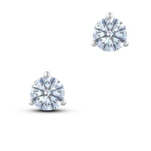 1 Carat TW GIA Certified Diamond Stud Earrings in 14K White Gold