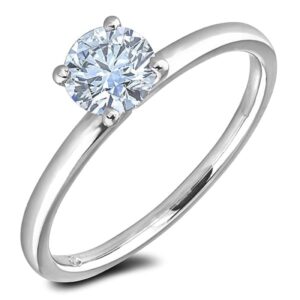 0.60 Carat GIA Certified Solitaire Diamond Engagement Ring in 14K White Gold