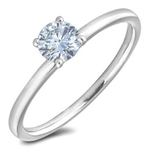 0.51 Carat GIA Certified Solitaire Diamond Engagement Ring in 14K White Gold Engagement Ring in 14K White Gold